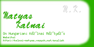 matyas kalnai business card